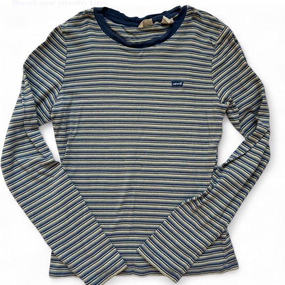 Vintage Levi’s 90s Striped Long Sleeve Shirt - Small - Picture 1 of 9